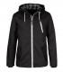 Stand collar zip front hooded warm jacket