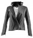 Military style long sleeves leather jacket