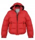 Men's red hooded down jacket