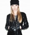 Faux leather jacket with an asymmetrical zipper front