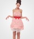 Bow strapless mini dress with ruffle detail